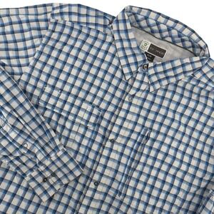 ExOfficio Mens Insect Shield Plaid Long Sleeve Button Up Shirt XL Outdoor Vented